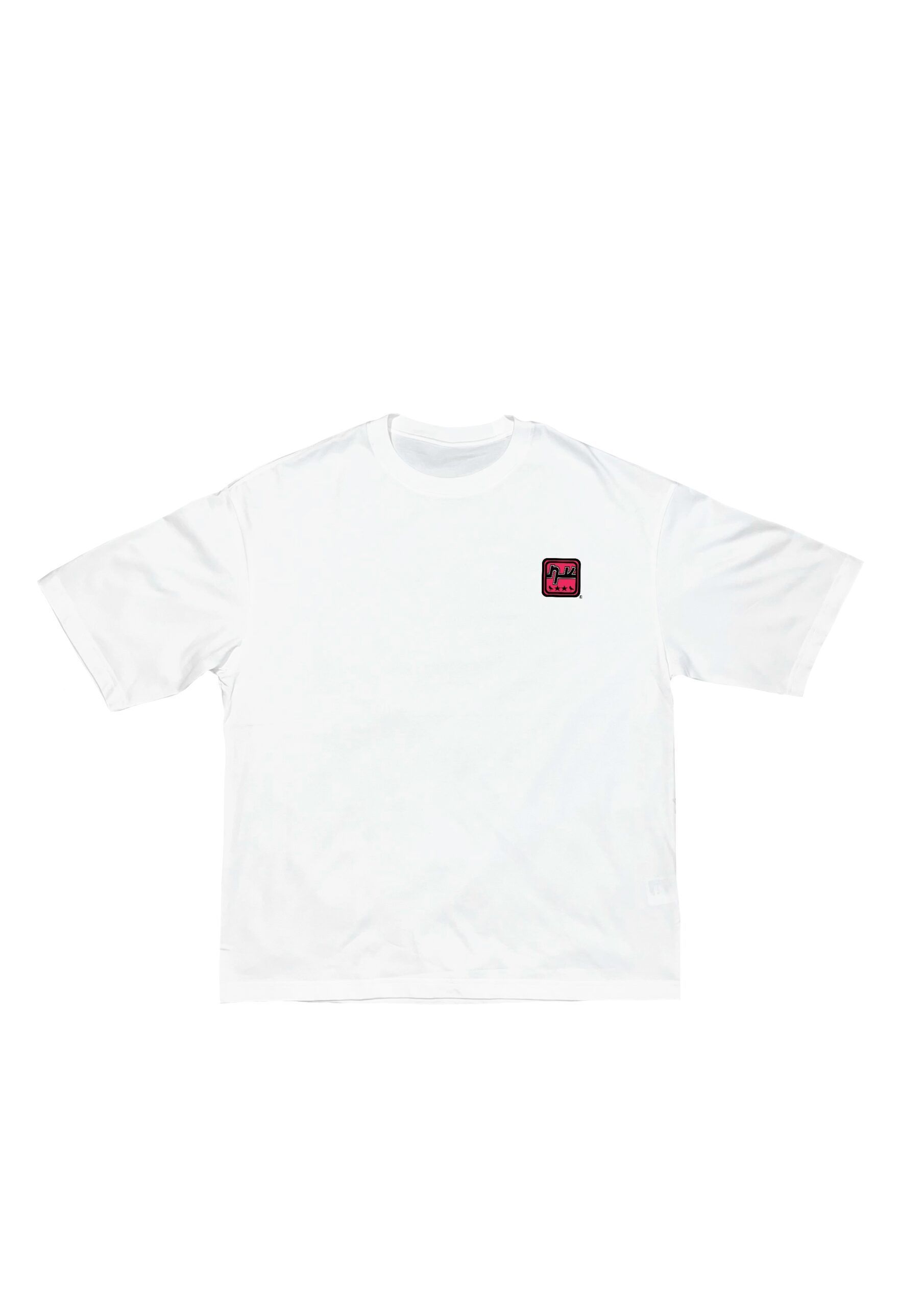 Camiseta blanca de manga corta oversize localnv