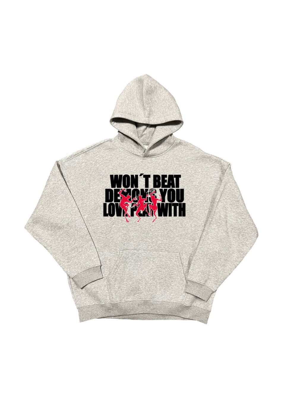 Sudadera gris con capucha localnv 010DROP