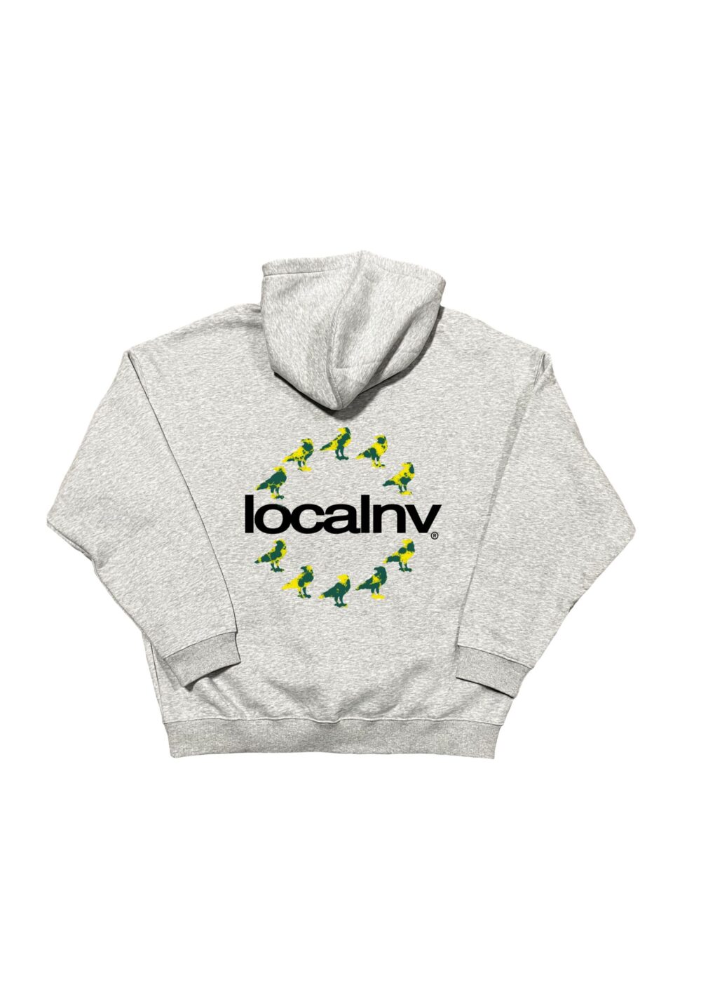Sudadera gris con capucha localnv 011DROP