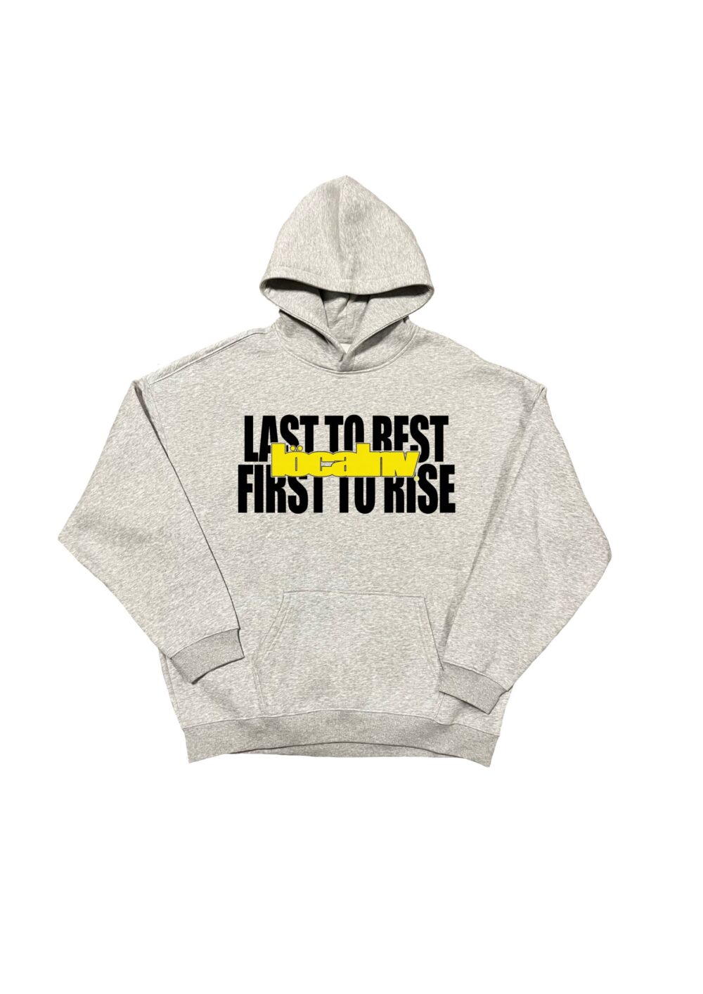 Sudadera gris con capucha localnv 011DROP