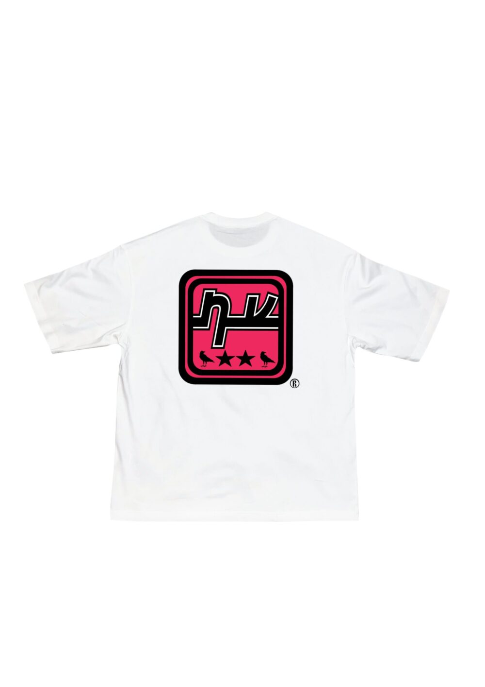 010DROP Pink Square Camiseta Blanca, LOCALNV
