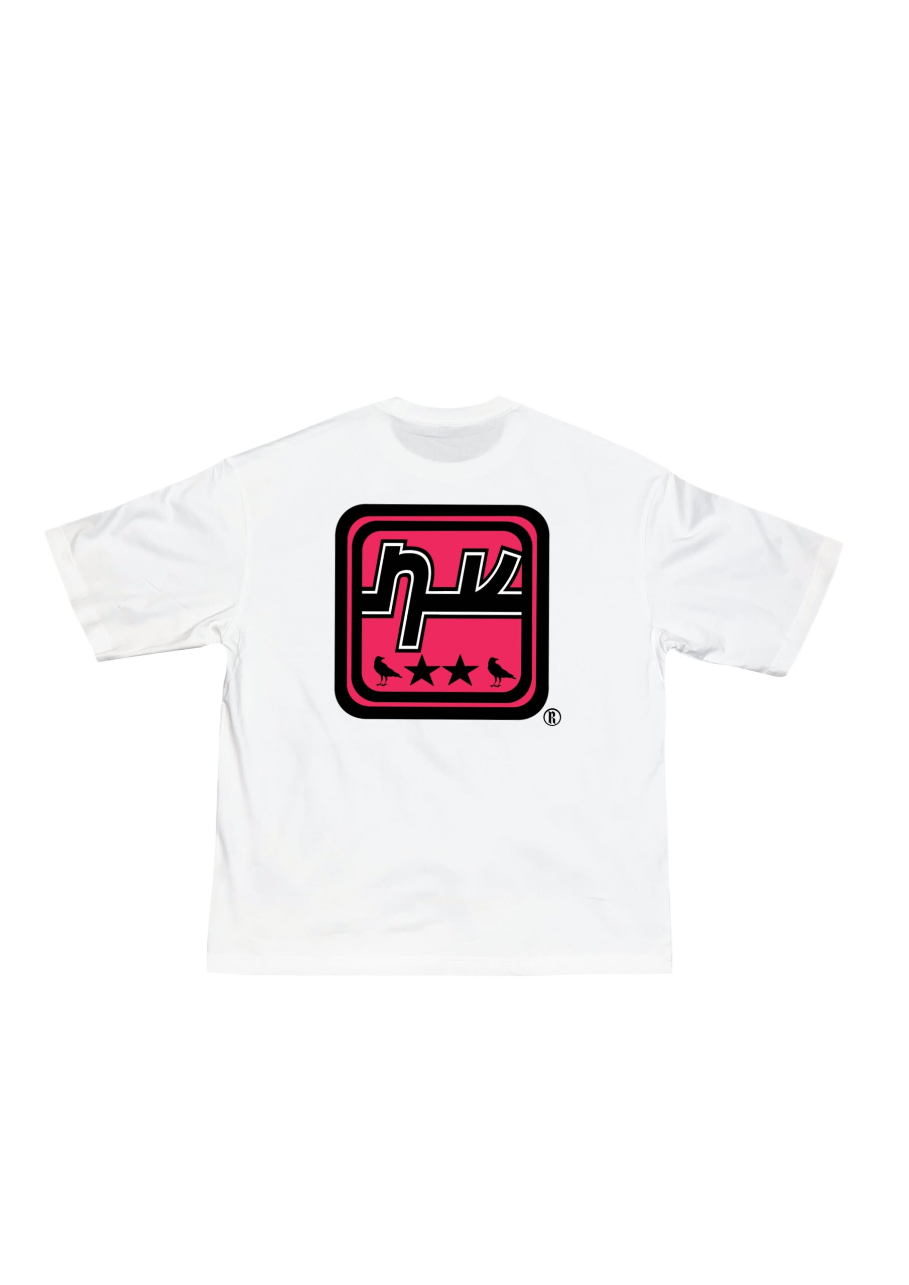 010DROP Pink Square Camiseta Blanca, LOCALNV