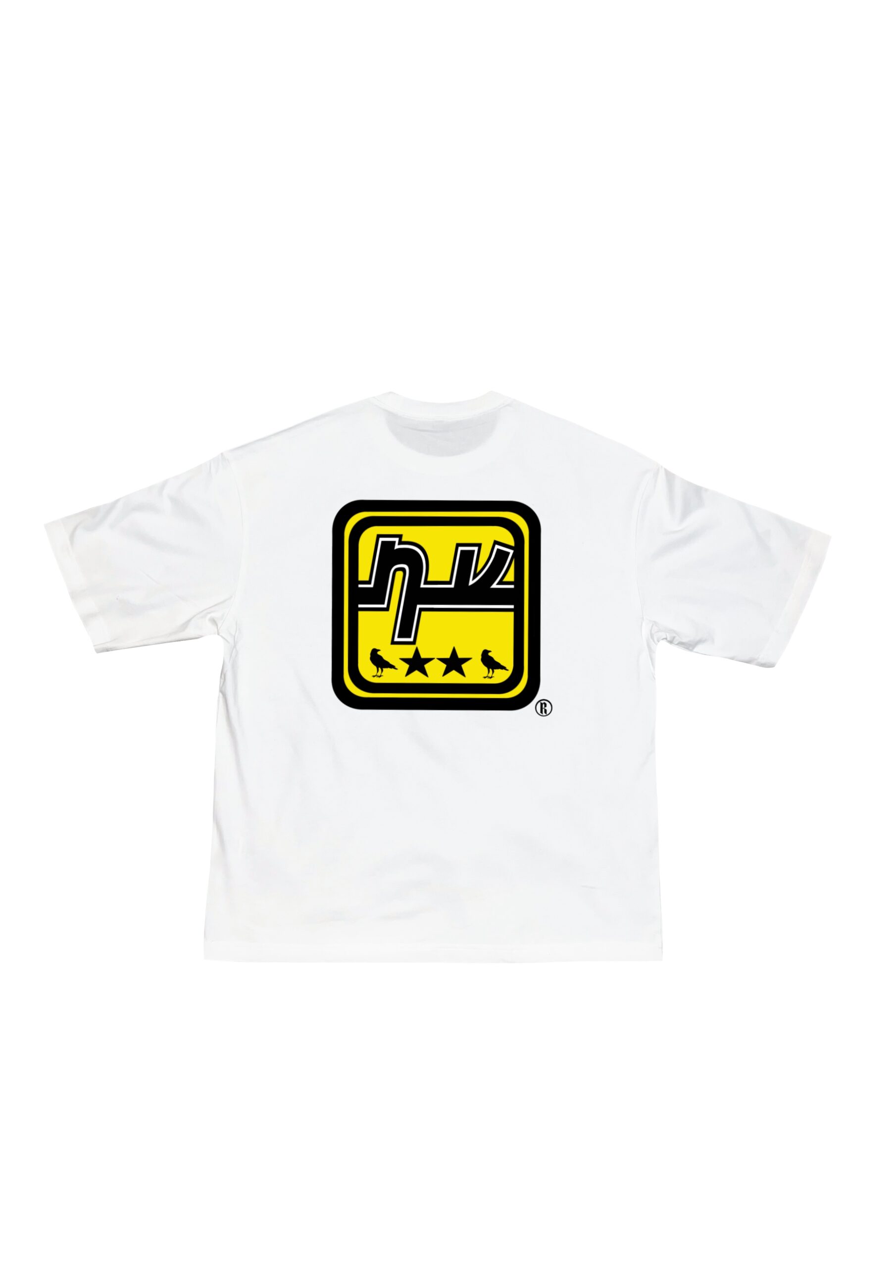 010DROP Yellow Square Camiseta Blanca, LOCALNV