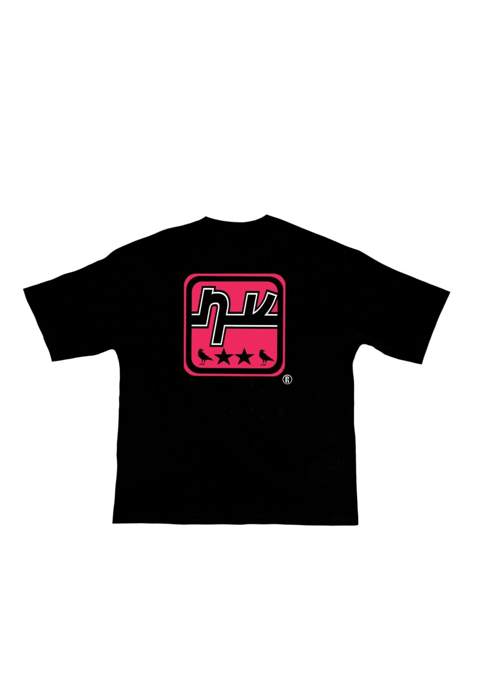 010DROP Pink Square Camiseta Negra, LOCALNV