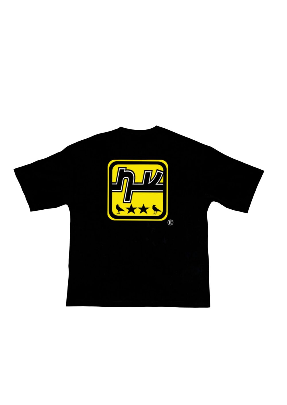 010DROP Yellow Square Camiseta Negra, LOCALNV