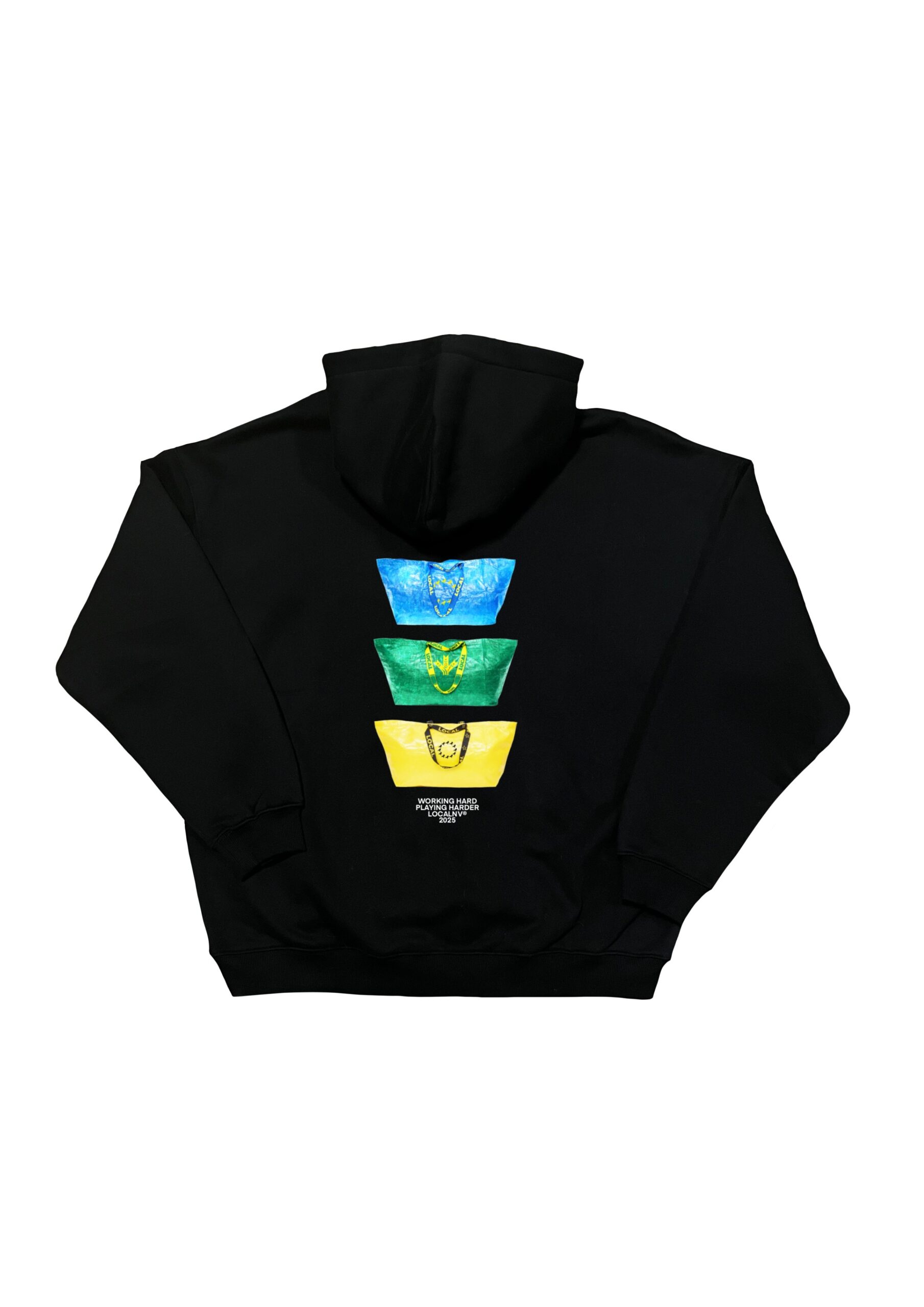 Sudadera negra con capucha localnv 012DROP